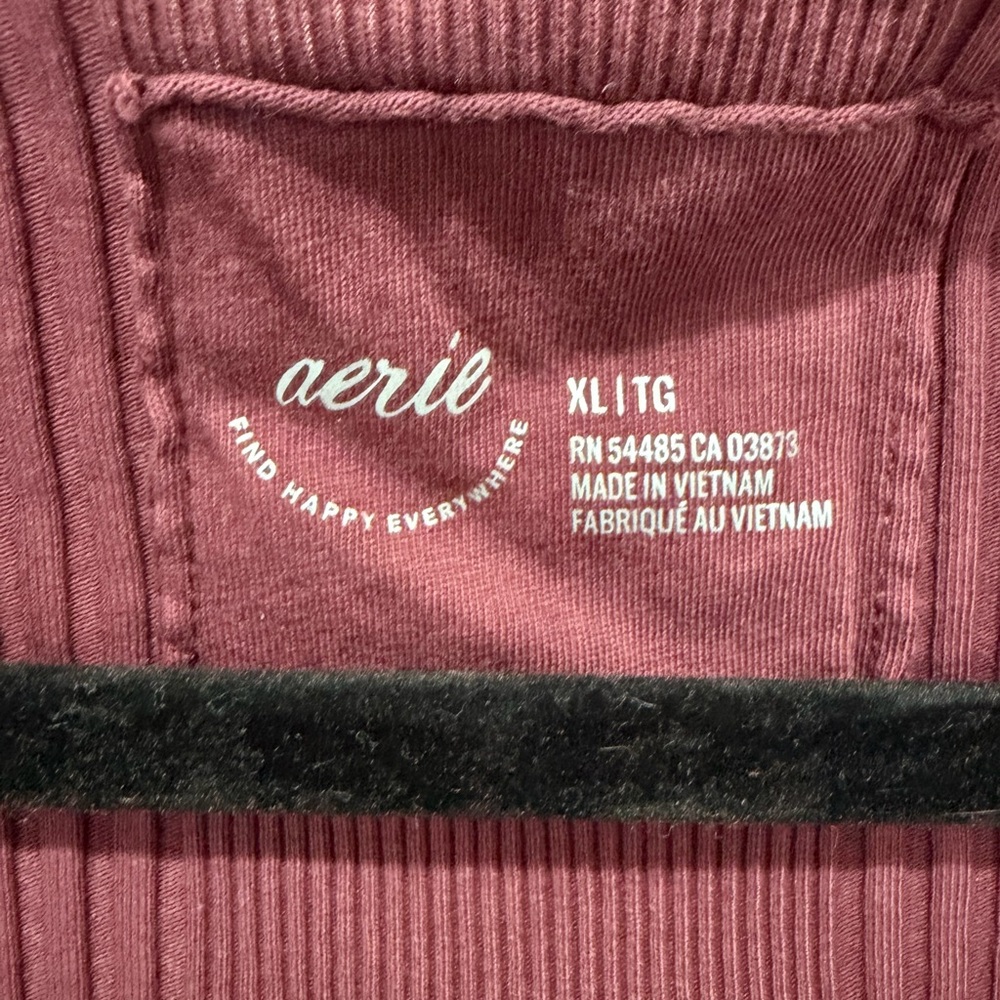 Aerie Burgundy Ribbed Tank Top - Picture 2 of 4
